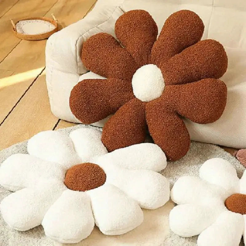 Boucle Plush Flower Cushion by Bowlift