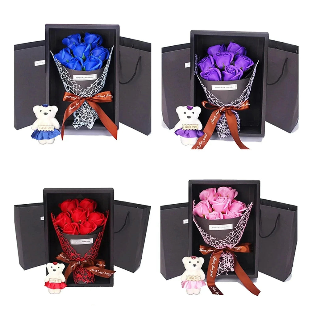 7 Roses Soap Bouquet Gift Box Bowlift by Bowlift