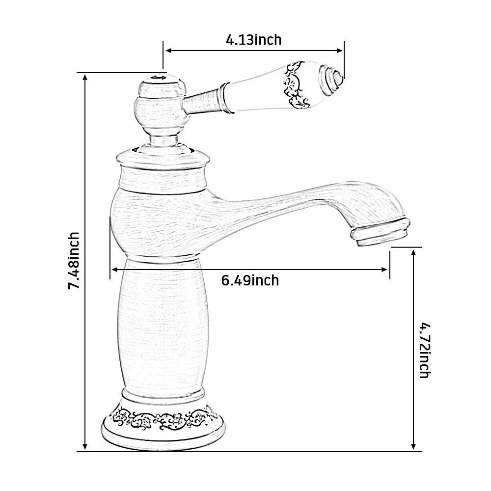 HeritageFlow – Vintage Bronze Faucet with Porcelain Handle Bowlift by Bowlift