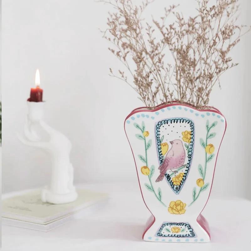 Vintage Illustration Ceramic Vase by Bowlift