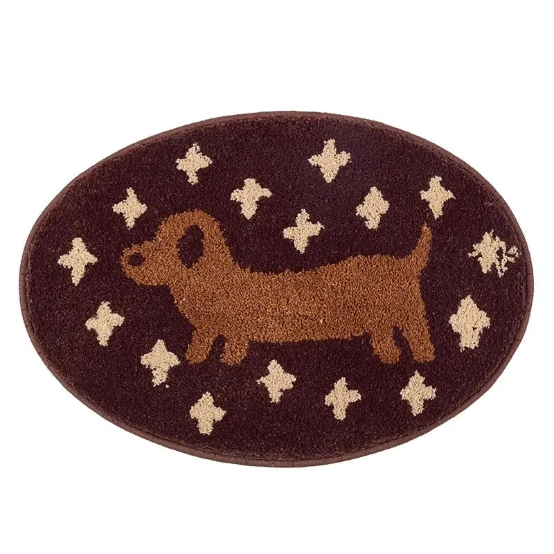 Tufted Dachshund Bathroom Mat by Bowlift
