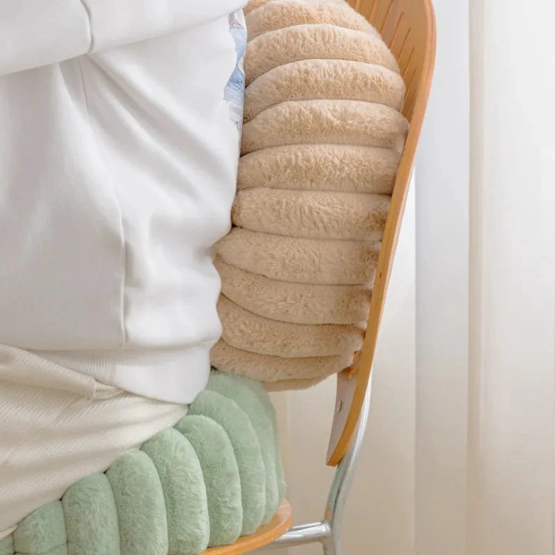 Fluffy Pastel Pumpkin Cushion by Bowlift