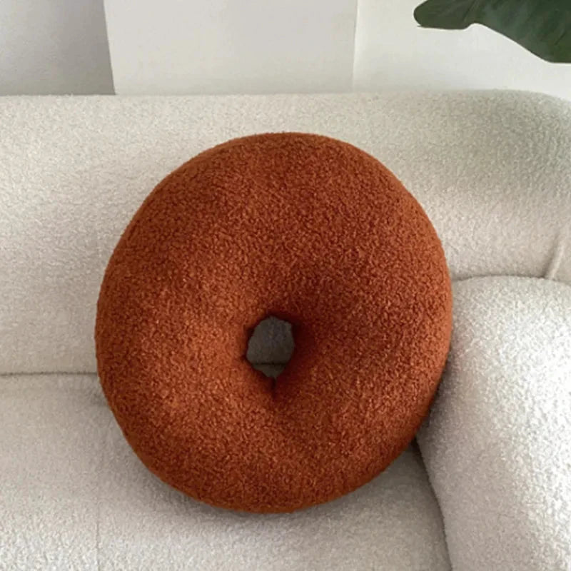 Nordic Bouclé Abstract Cushion – Minimalist Plush Pillow by Bowlift