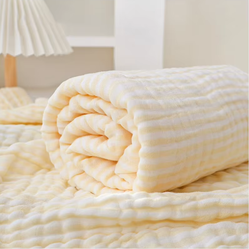 Premium 6-Layer Muslin Cotton & Bamboo Blend Baby Swaddle Blanket by BowLift