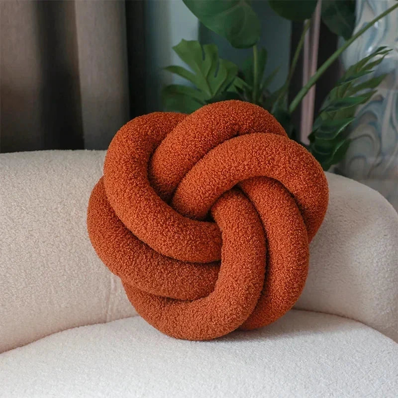 Nordic Cotton Boucle Knot Pillow by Bowlift