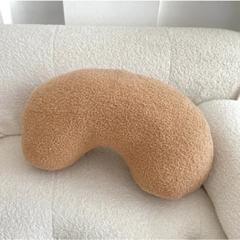 Nordic Bouclé Abstract Cushion – Minimalist Plush Pillow by Bowlift
