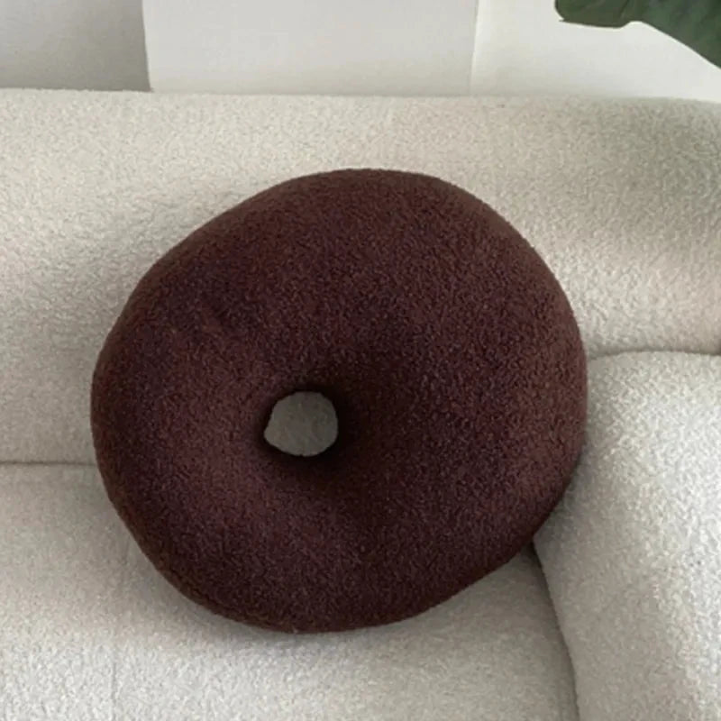 Nordic Bouclé Abstract Cushion – Minimalist Plush Pillow by Bowlift