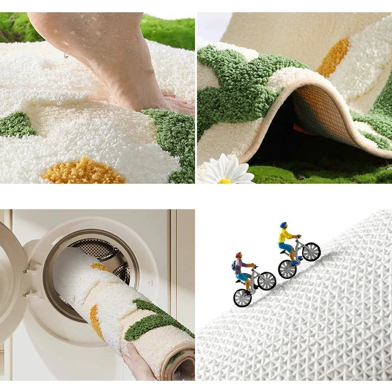 Flower Garden Bath Mat by Bowlift