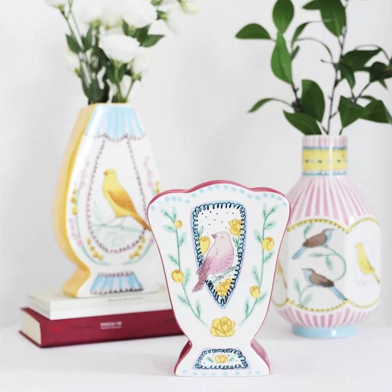 Vintage Illustration Ceramic Vase by Bowlift