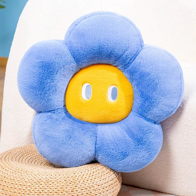 Fluffy Flower Cushion with Eyes by Bowlift