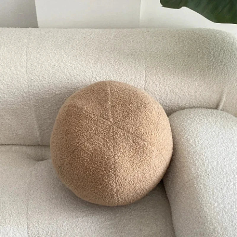 Nordic Bouclé Abstract Cushion – Minimalist Plush Pillow by Bowlift