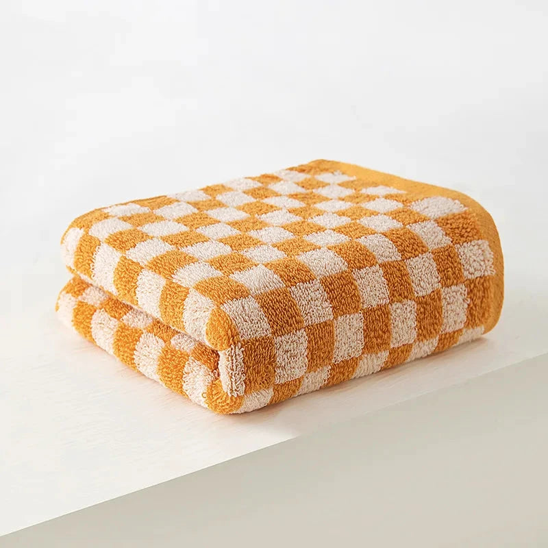 Grids Cotton Face Towel by Bowlift