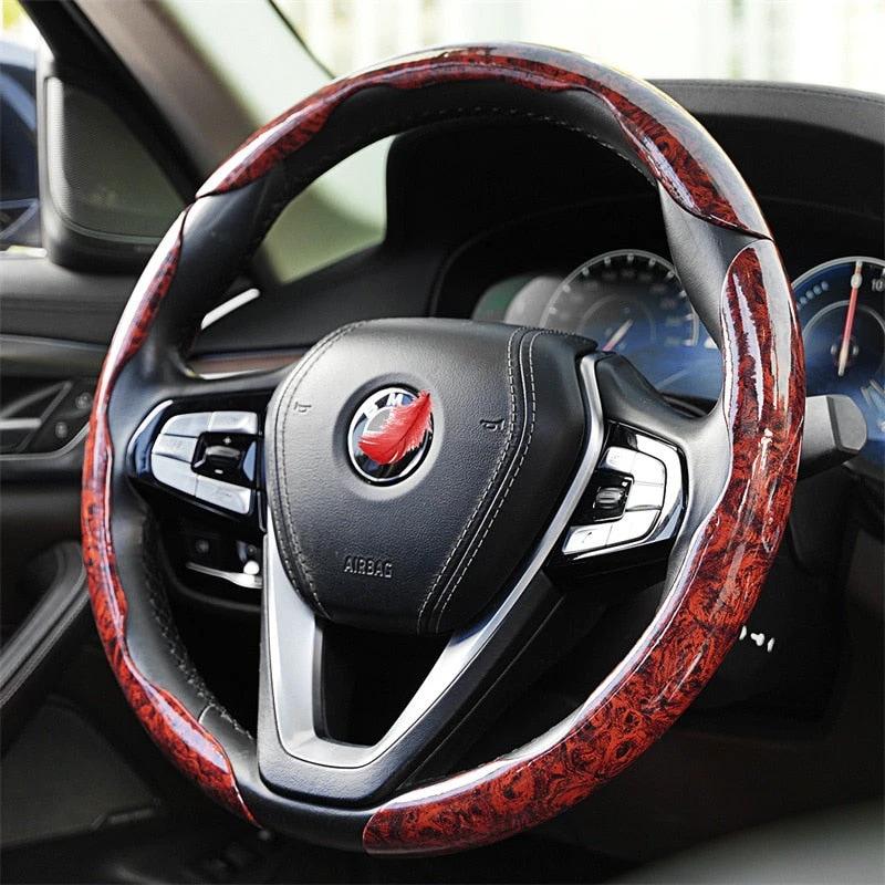 Non-Slip Wood Grain Car Wheel Cover by BowLift