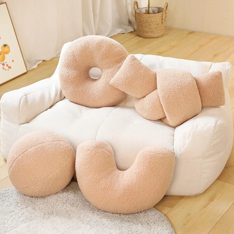 Plush Cushions - Doughnut, Globe, Arch and Knot by Bowlift