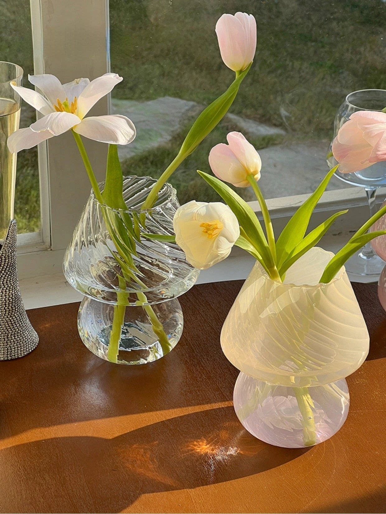 Nordic Stripy Glass Vase by Bowlift
