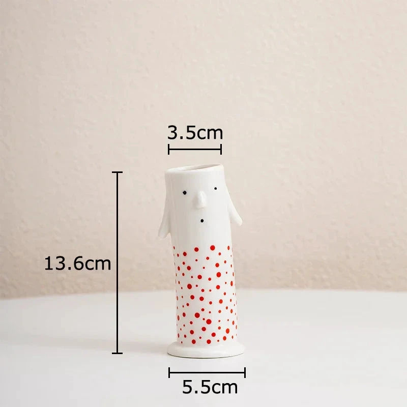 Lovely Cartoon Figures Ceramic Vase by Bowlift