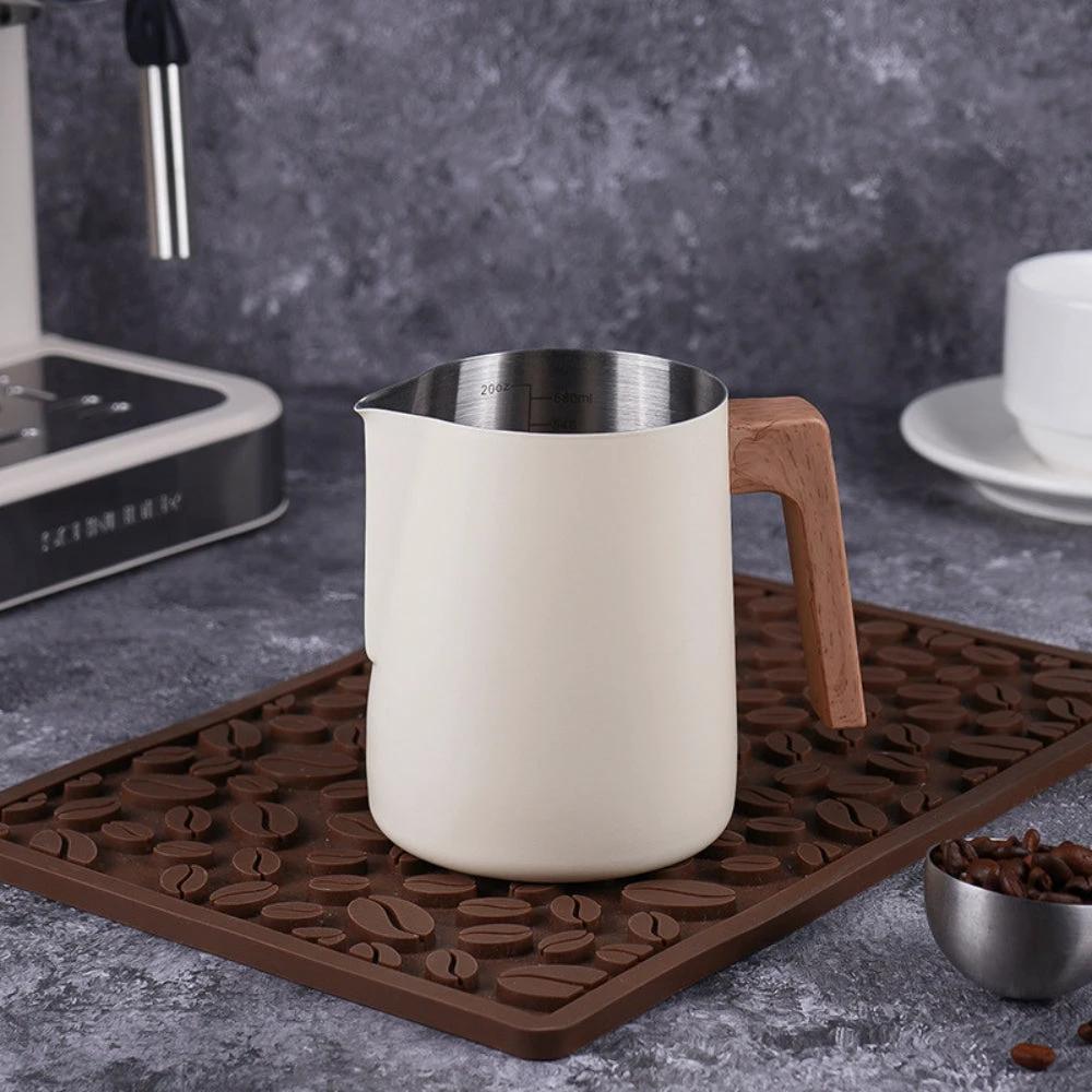 Scandinavian Wood Handle Stainless Milk Pitcher by Casa & Beyond