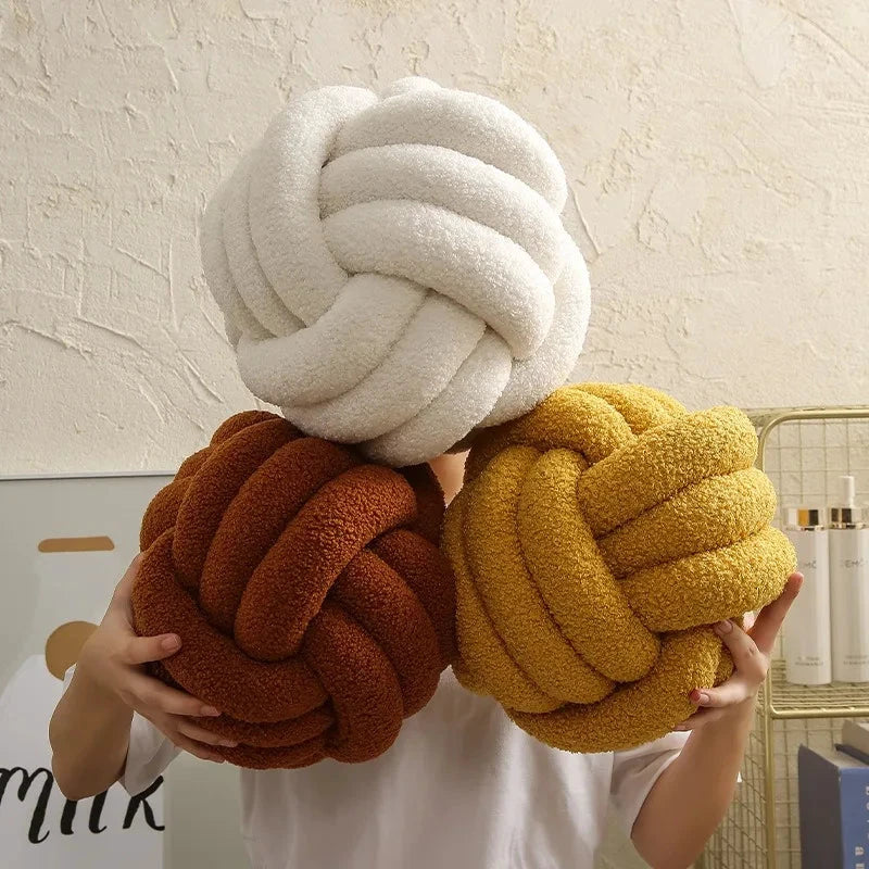 Boucle Rope Knot Ball Cushion by Bowlift
