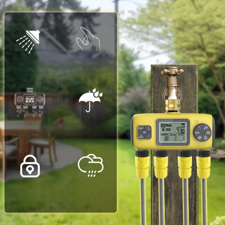 HydroVista - 4-Zone Digital Water System with LCD Screen and IPX7 Waterproof Smart Valve System Bowlift by Bowlift