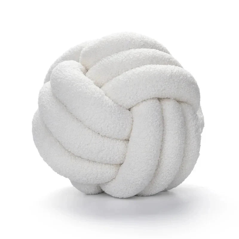Boucle Rope Knot Ball Cushion by Bowlift
