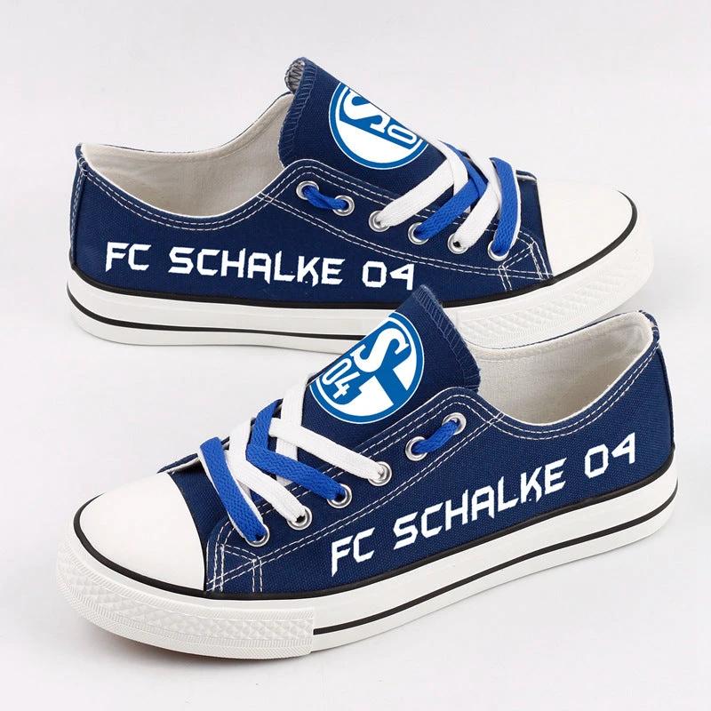 Schalke 04 Low Top Canvas Sport Sneakers Shoes For Men Women Fans by Crocs