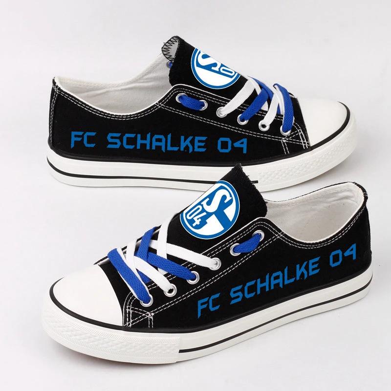 Schalke 04 Low Top Canvas Sport Sneakers Shoes For Men Women Fans by Crocs