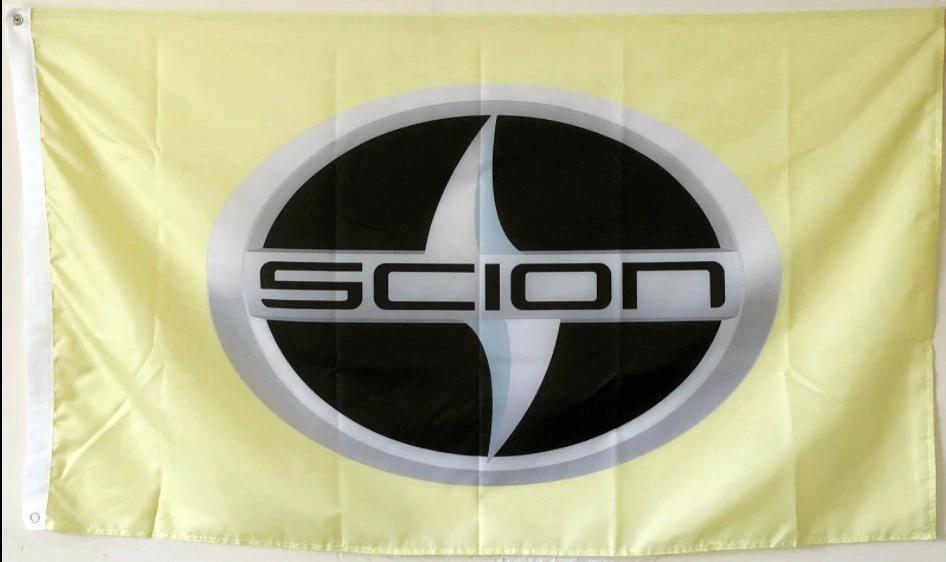 Scion Yellow Car Racing Flag 3X5 Ft Polyester Banner USA 90x150cm by flagsjustdoit