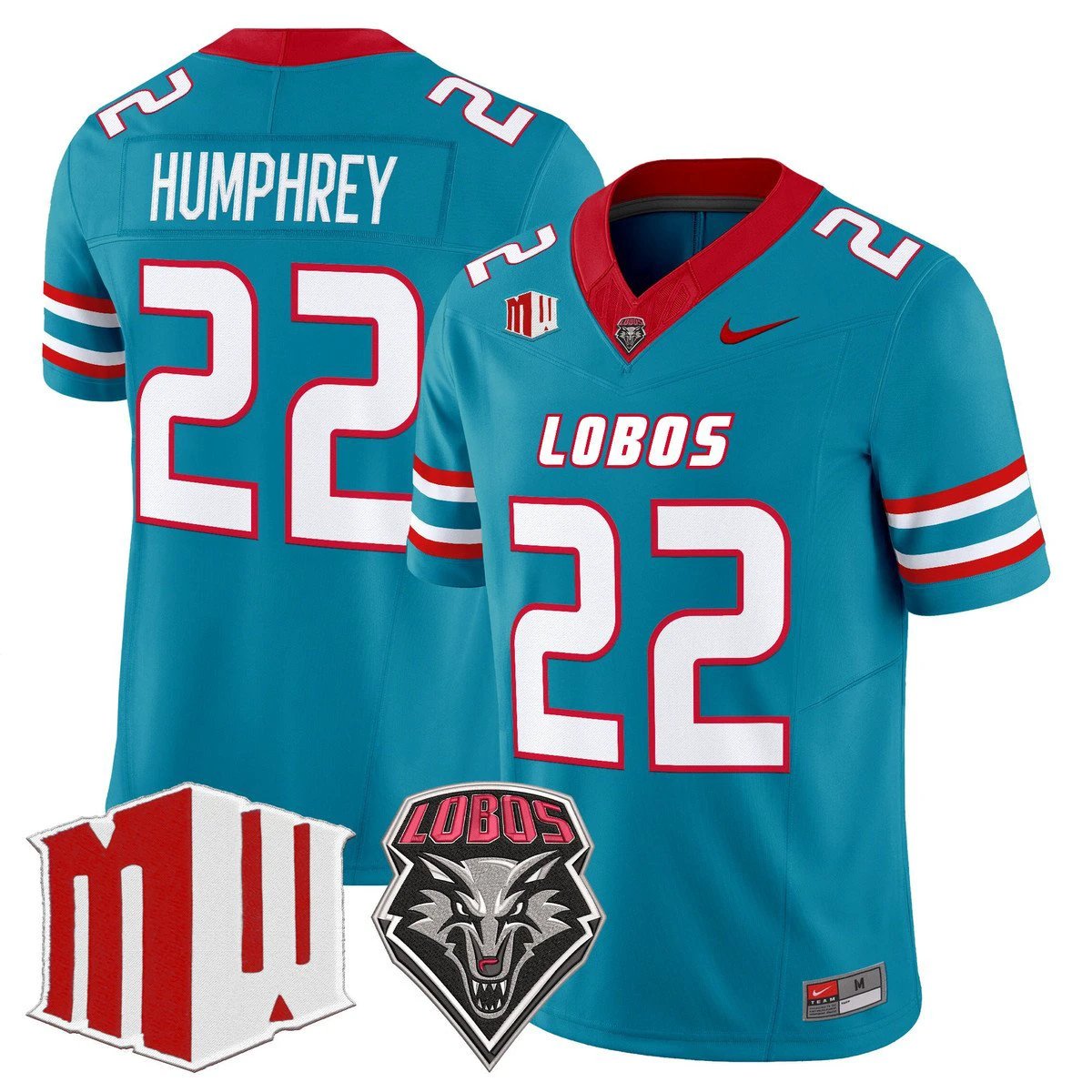 Scottre Humphrey Jersey #22 New Mexico Lobos 2025 Vapor Limited Turquoise by My Store NCAA Football Jerseys