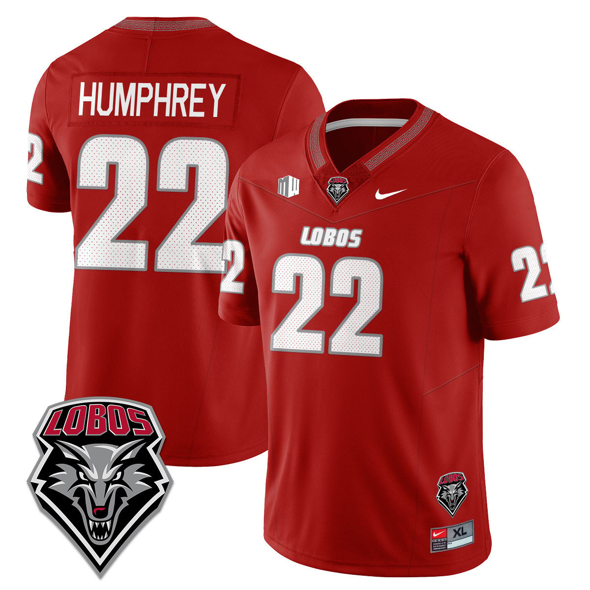Scottre Humphrey Jersey #22 UNM Lobo Football 2025 Stitched Red by NCAA Football Jersey