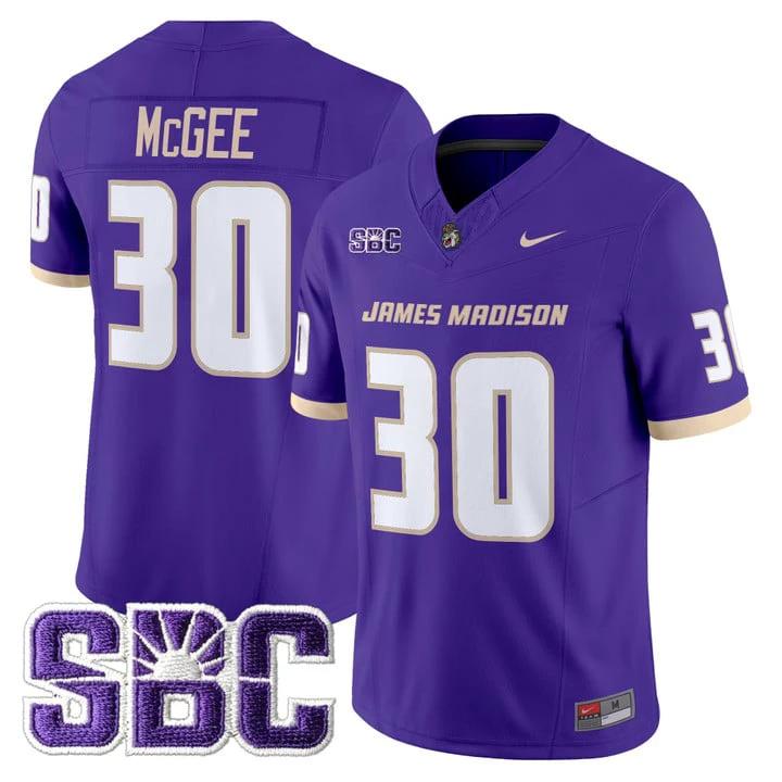 Scotty McGee Jersey #30 James Madison Dukes 2025 Vapor Limited Stitched by My Store NCAA Football Jerseys