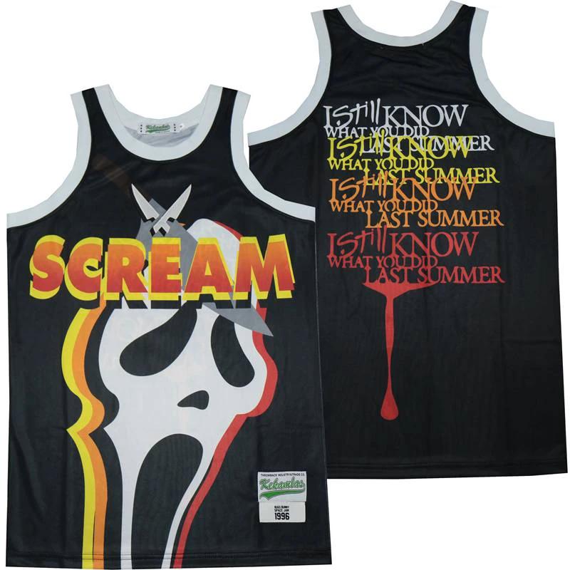 Scream Movie Basketball Jersey Black by My store basketball