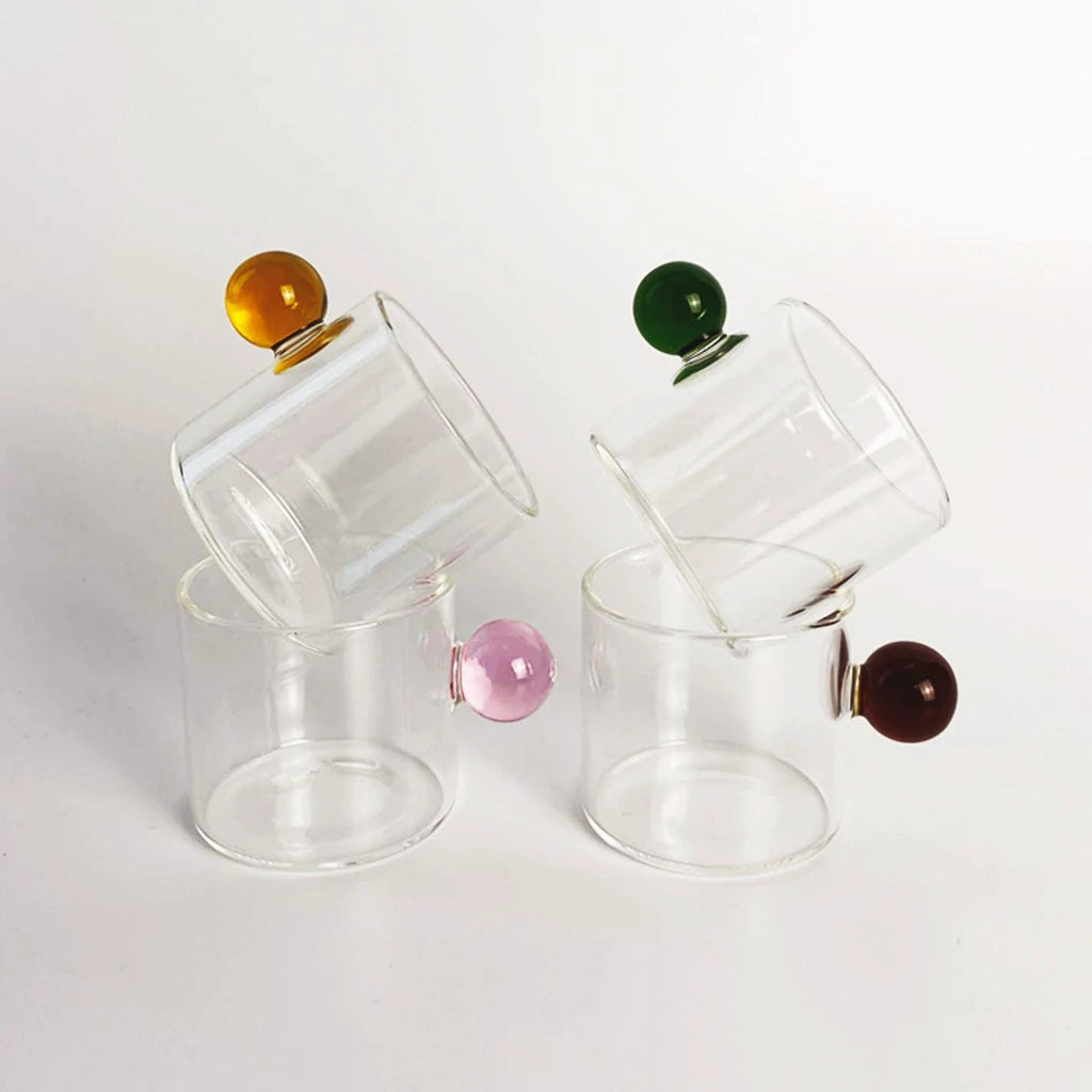 Globe Handle Glass Espresso Cup by Bowlift