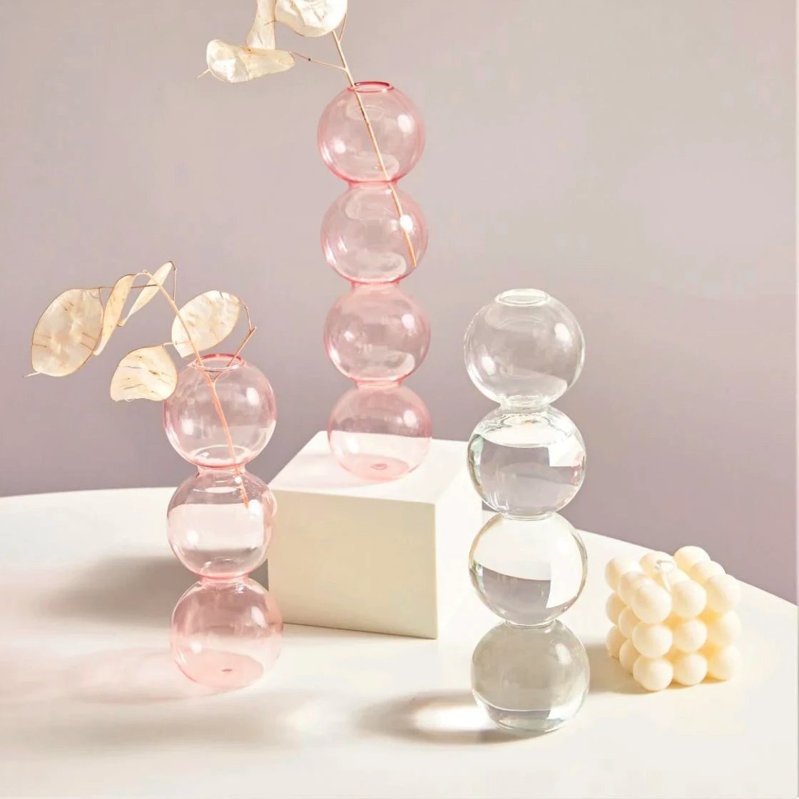 Modern Glass Candleholder-Baby Pink by Bowlift