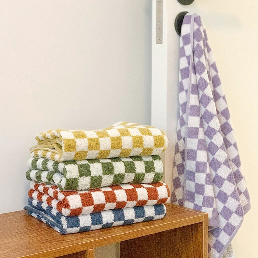 Colourful Checkerboard & Stripe Towels by Bowlift