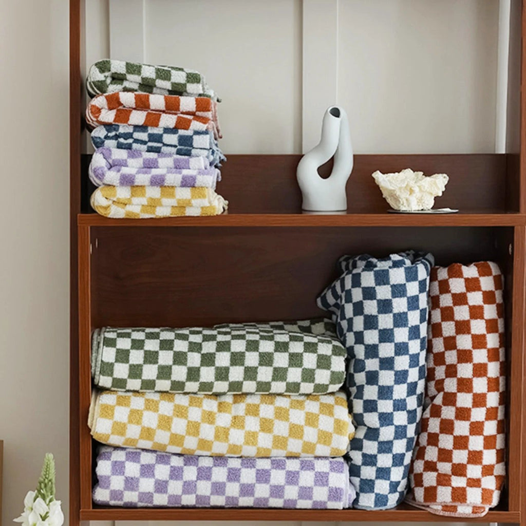 Colourful Checkerboard & Stripe Towels by Bowlift