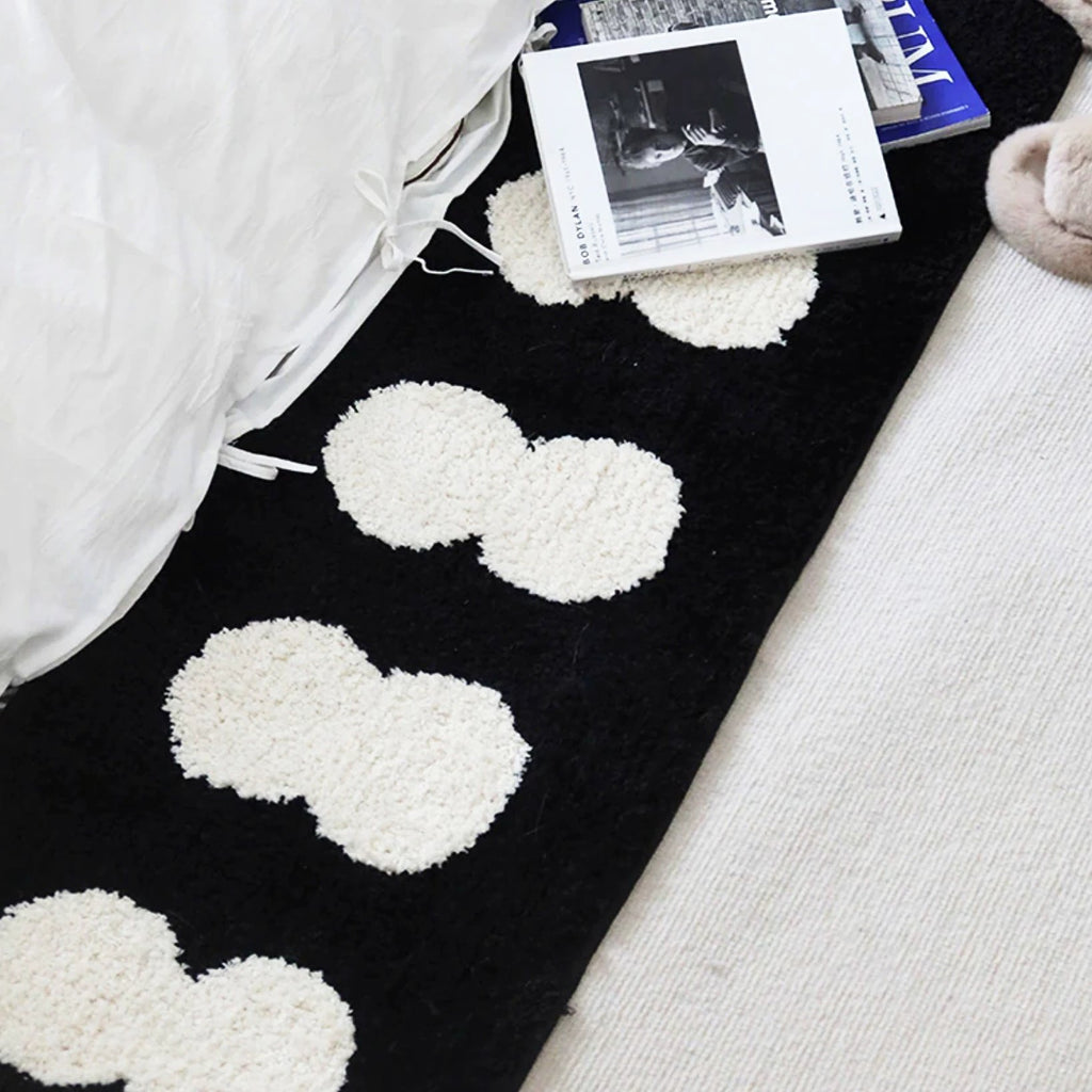 Black & White Abstract Narrow Rug by Bowlift