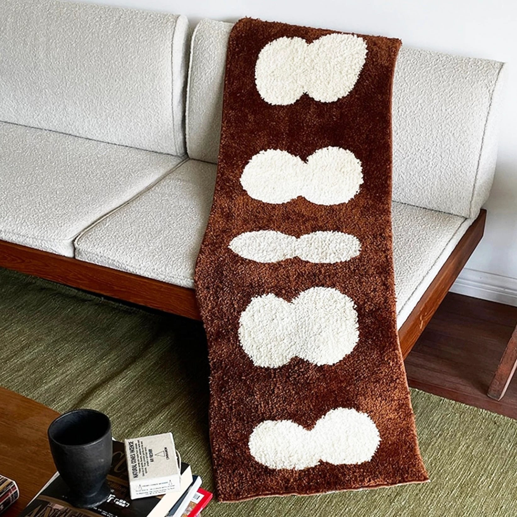 Black & White Abstract Narrow Rug by Bowlift