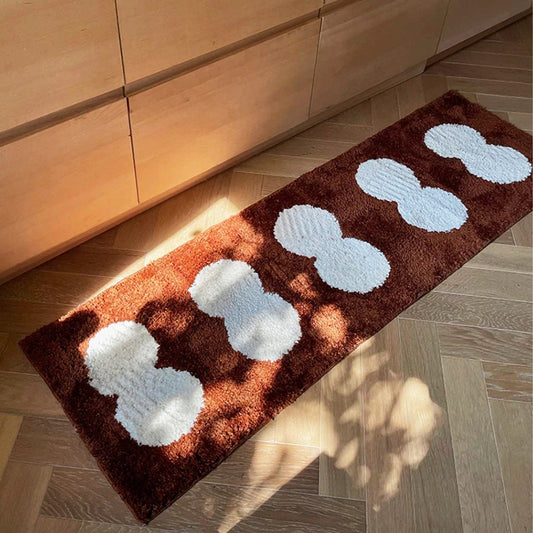 Black & White Abstract Narrow Rug by Bowlift