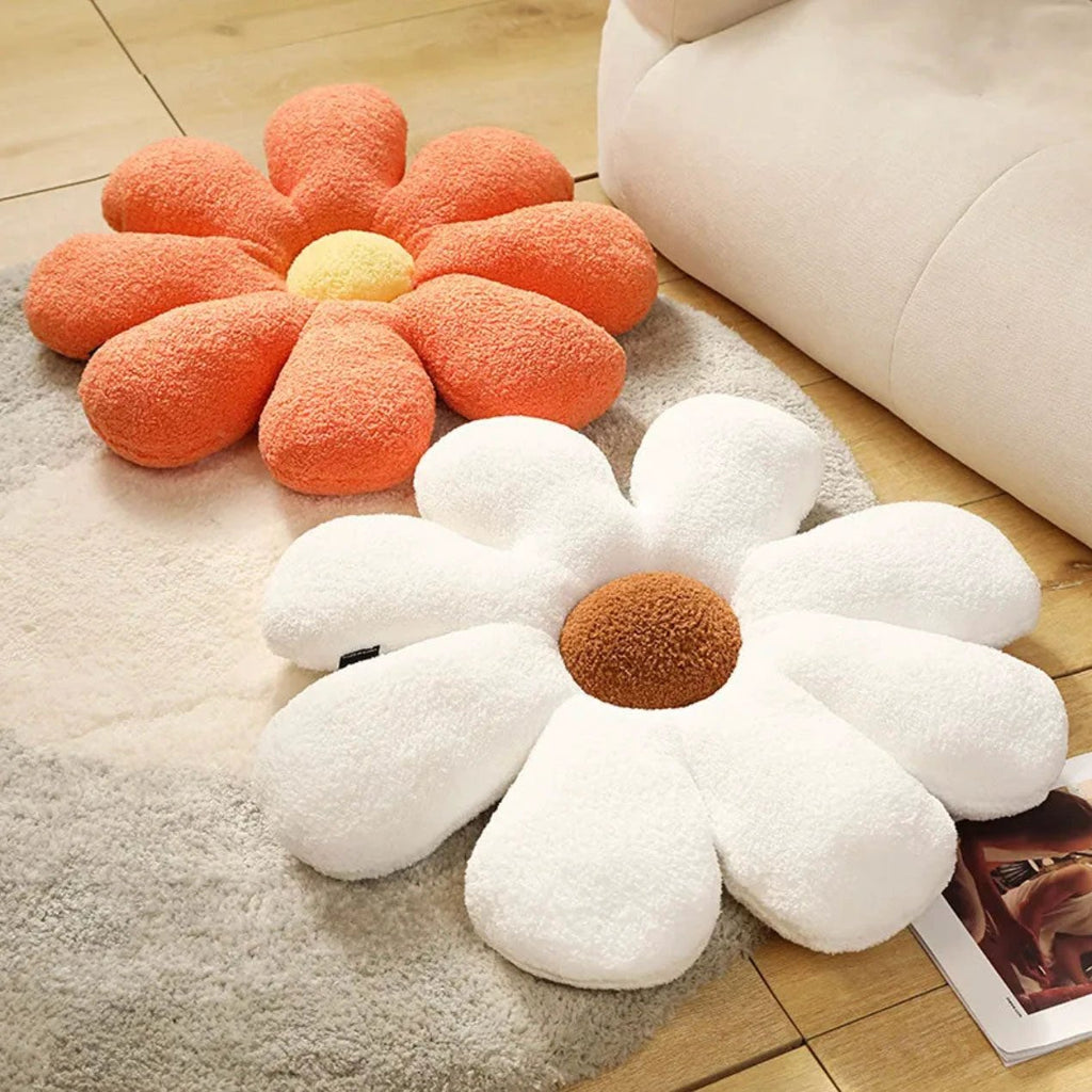 Boucle Plush Flower Cushion by Bowlift