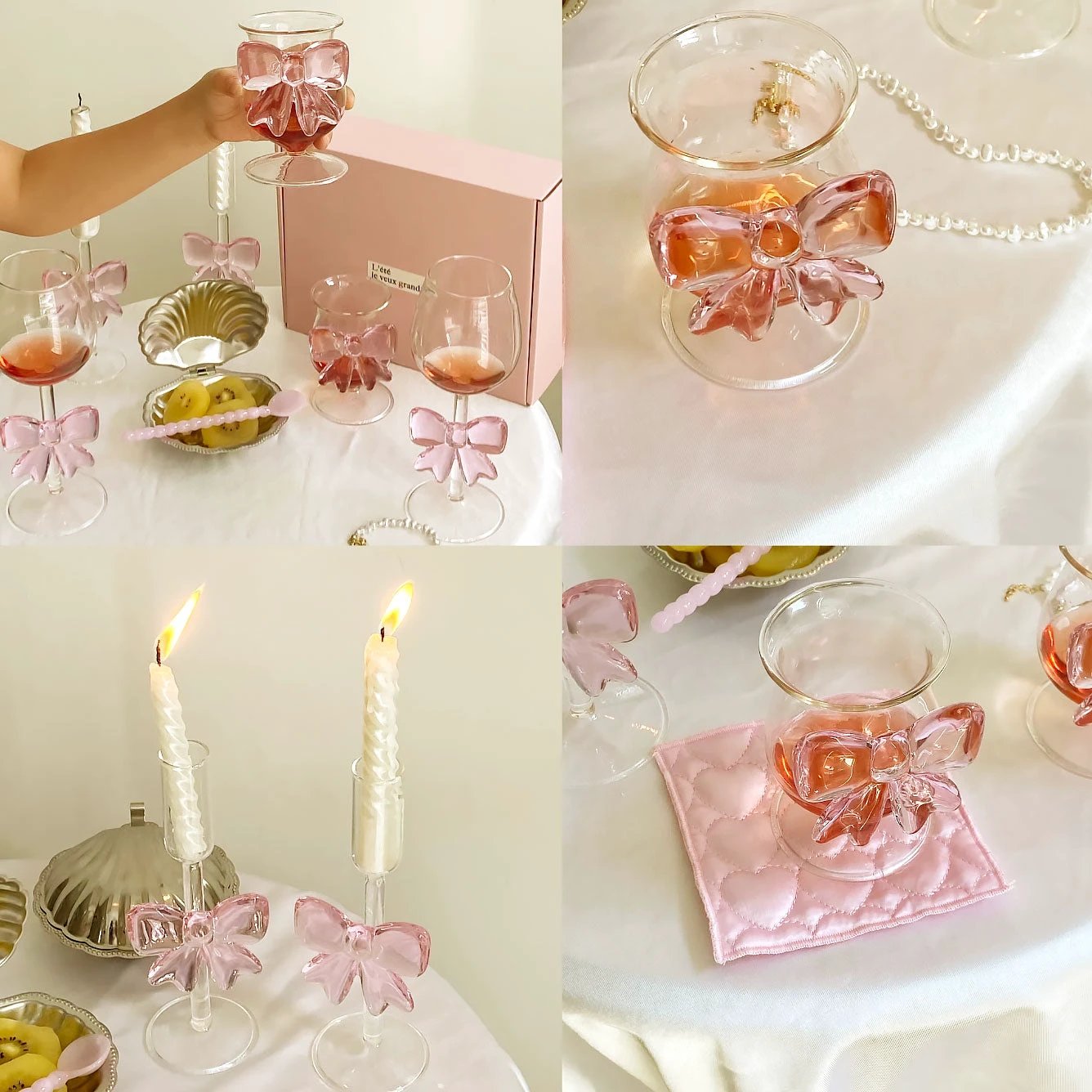 Glass Bow Candleholder by Bowlift