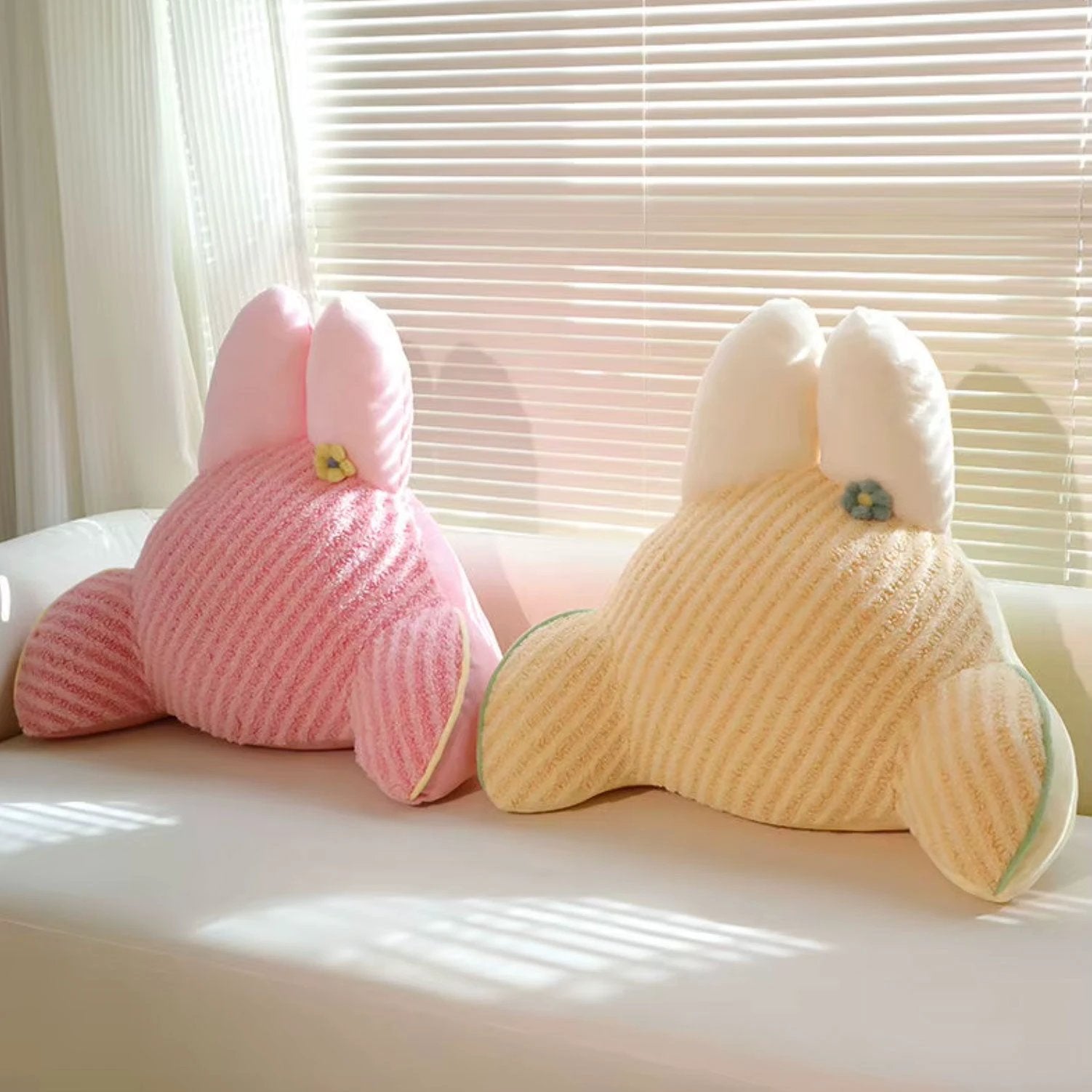 Rabbit Throw Pillow – Cute Bunny Shaped Cushion by Bowlift