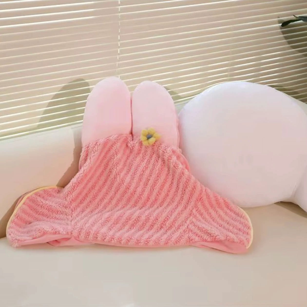 Rabbit Throw Pillow – Cute Bunny Shaped Cushion by Bowlift
