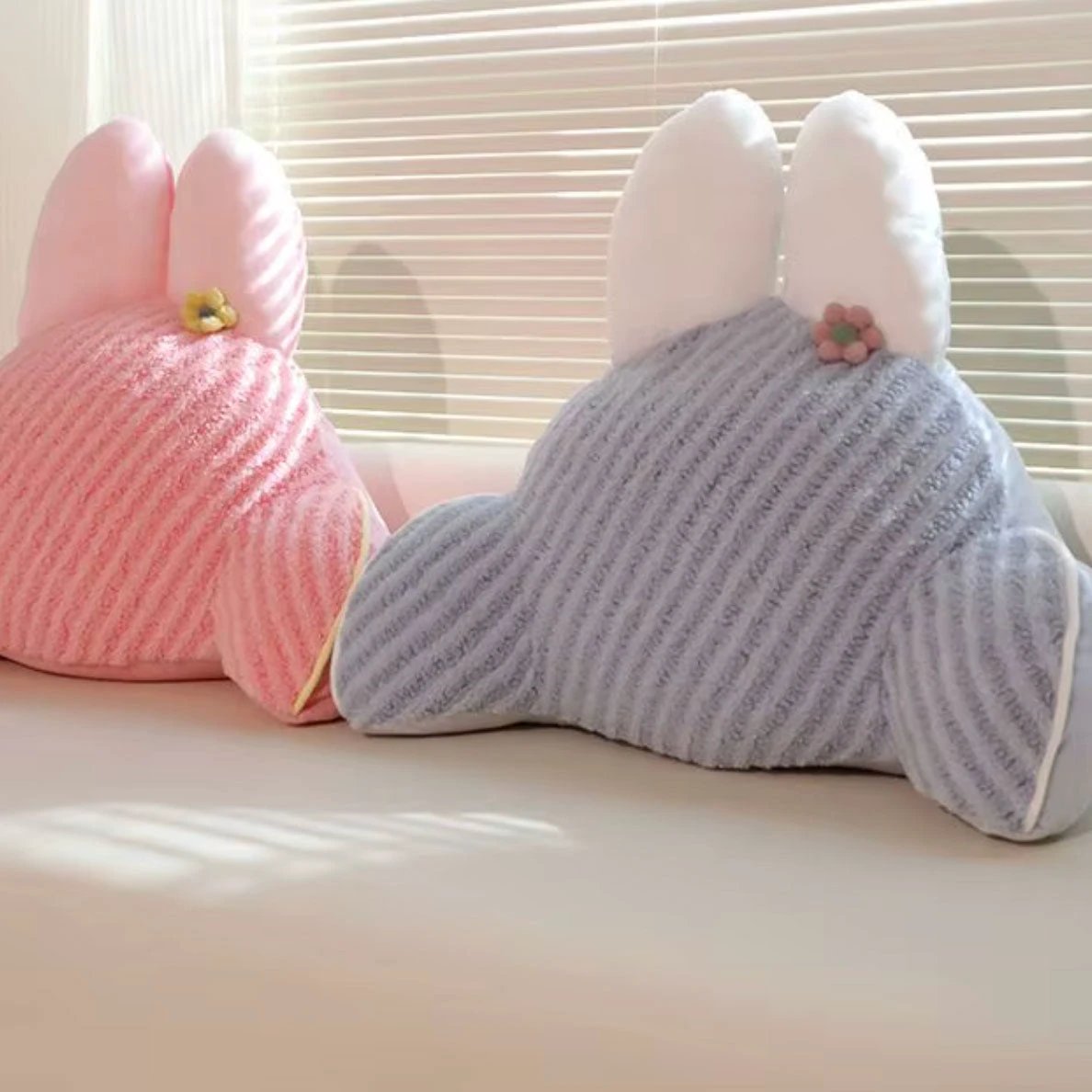 Rabbit Throw Pillow – Cute Bunny Shaped Cushion by Bowlift