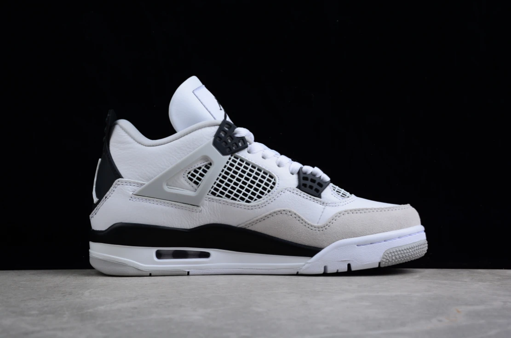 Air Jordan 4 Bright White Military Black by Air Jordan