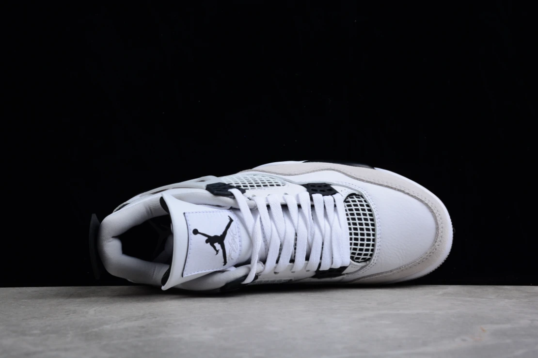 Air Jordan 4 Bright White Military Black by Air Jordan