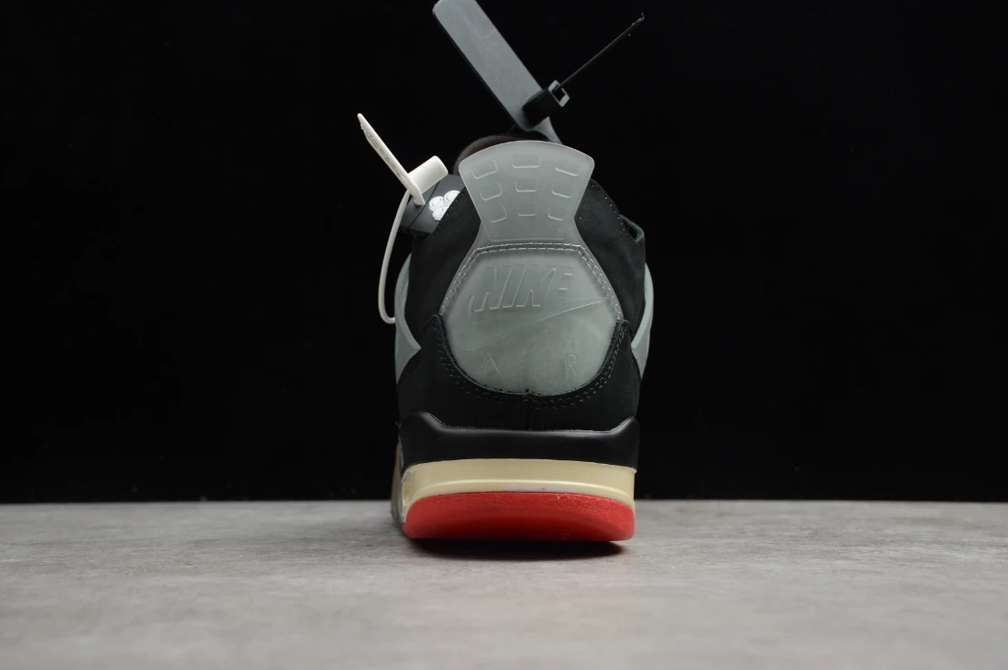 Off-White X Air Jordan 4 Retro Sail Black Grey Red by Air Jordan
