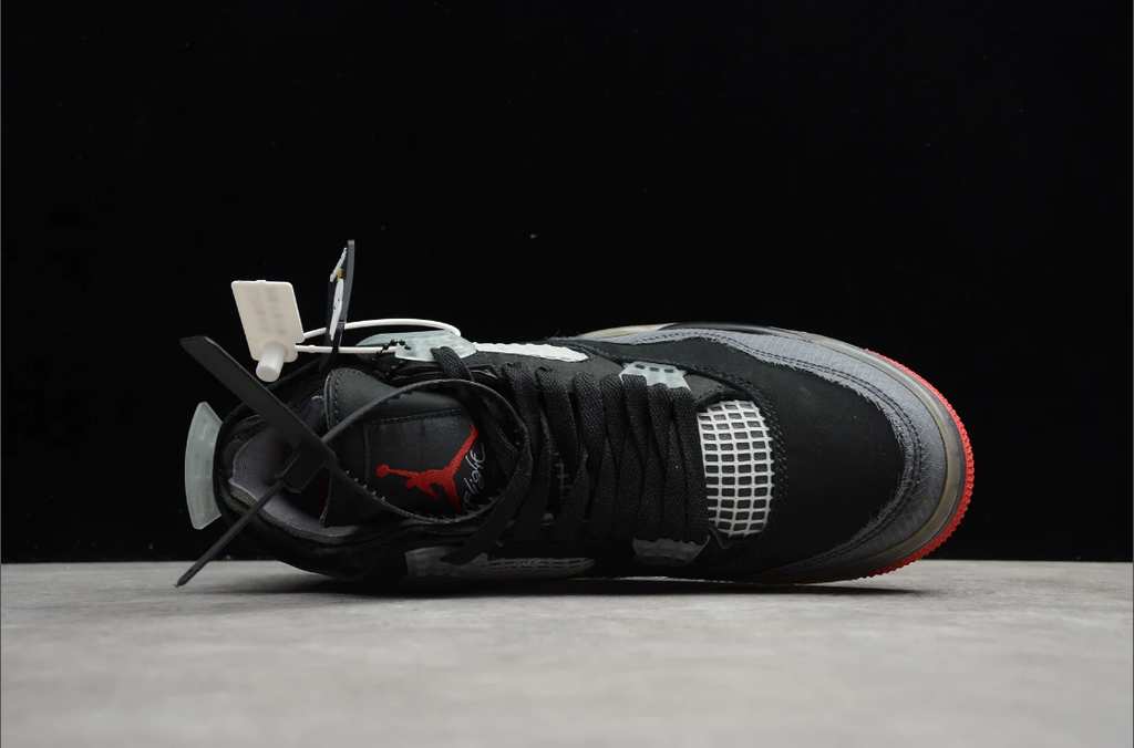 Off-White X Air Jordan 4 Retro Sail Black Grey Red by Air Jordan