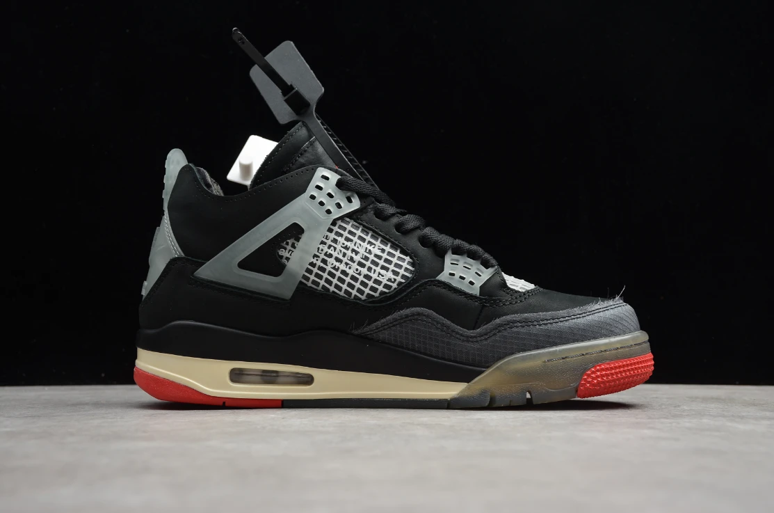 Off-White X Air Jordan 4 Retro Sail Black Grey Red by Air Jordan