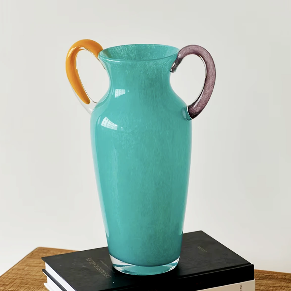 Vintage Stained Glass Binaural Vase by Bowlift