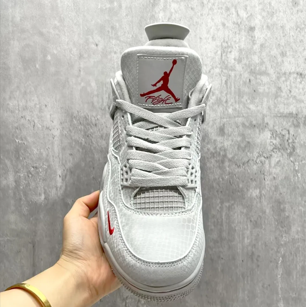 Nigel Sylvester x Air Jordan 4 White Grey Mamba Shoes Sneakers by Air Jordan